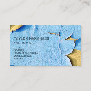 Cool Chipped Paint Peeling Cracked Blue Sand Business Card