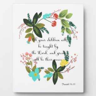 Cool Christian Art - Isaiah 54:13 Plaque