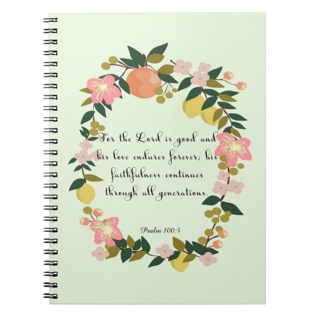 Cool Christian Art - Psalm 100:5 Notebook (Front)