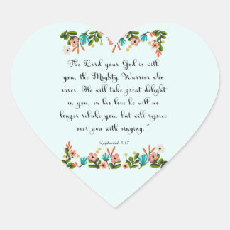 Cool Christian Art - Zephaniah 3:17 Heart Sticker
