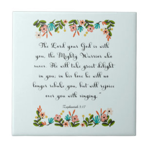 Cool Christian Art - Zephaniah 3:17 Tile
