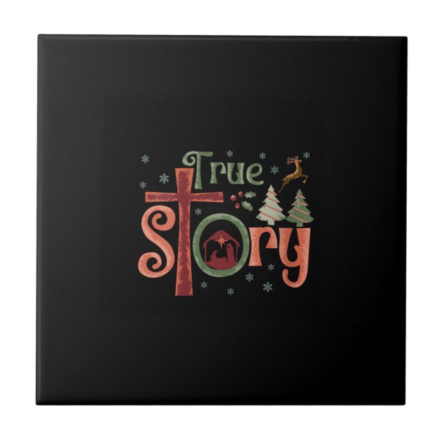 Cool Christian Christmas Resurrection Day Jesus Tr Tile (Front)