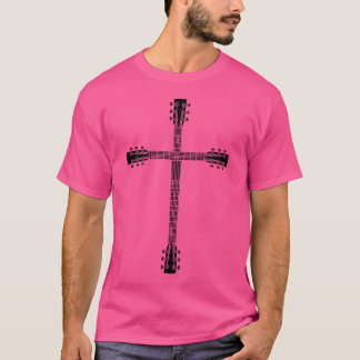 Cool Christian Guitar Cross  Funny Musician Guitar T-Shirt
