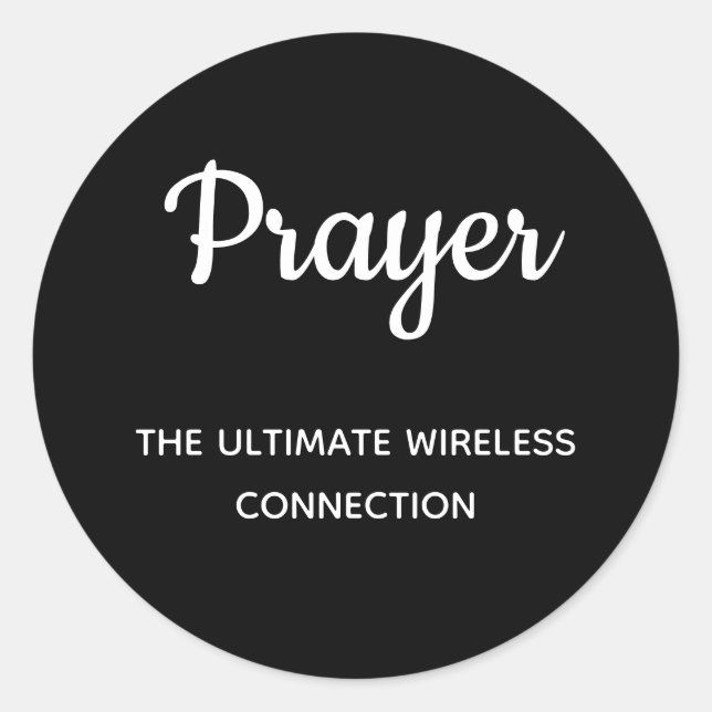 Cool Christian Typography Prayer Chalkboard Style Classic Round Sticker (Front)