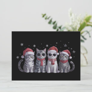 Cool Christmas Cats Cute Cat Lover Cat Mom Xmas Holiday Card