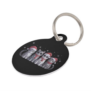 Cool Christmas Cats Cute Cat Lover Cat Mom Xmas Pet Tag