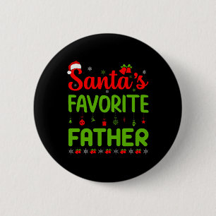 Cool Christmas Santa's Favourite Father Cute Merry 2 Inch Round Button