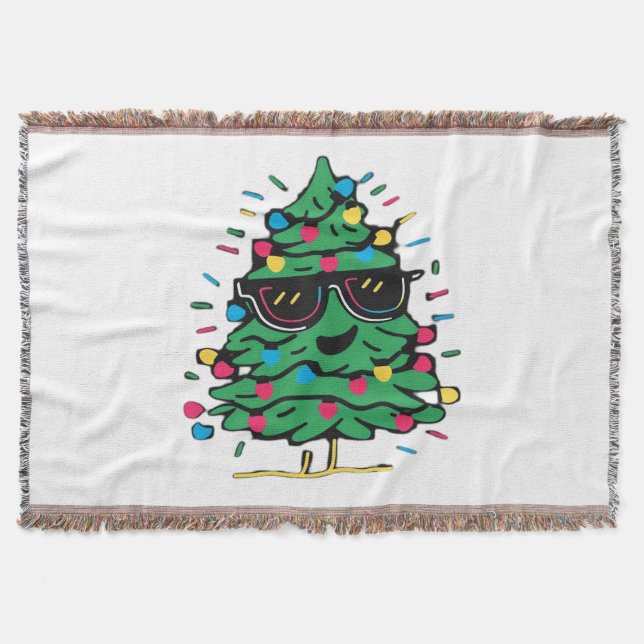 Cool Christmas Tree Classic Throw Blanket (Front)