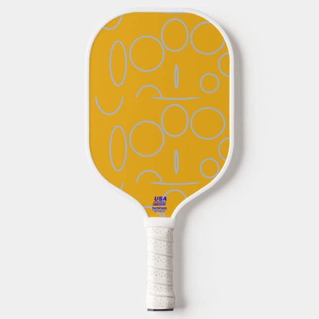 Cool Circles Orange Geometric Modern Sleek Pickleball Paddle (Front)