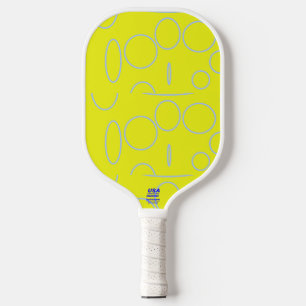 Cool Circles Yellow Geometric Modern Sleek Pickleball Paddle