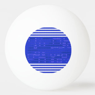 Cool Circuit Blue Geometric Stripes  Ping Pong Ball