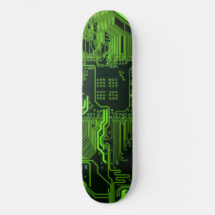 Cool Circuit Board Computer Green Skateboard