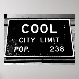 Cool City Limit - Road Sign - Poster
