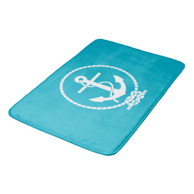 Cool Classic and Elegant Nautical Anchor Bath Mat (Angled)