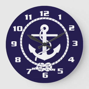 Cool Classic and Elegant Nautical Anchor Large Clock