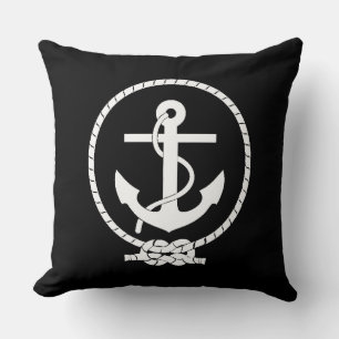 Cool Classic and Elegant Nautical Anchor Throw Pillow