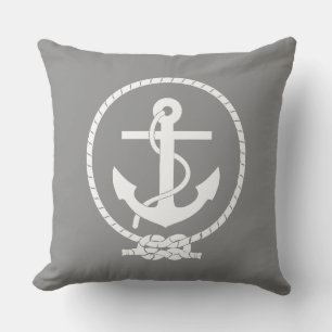 Cool Classic and Elegant Nautical Anchor Throw Pillow