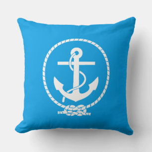 Cool Classic and Elegant Nautical Anchor Throw Pillow