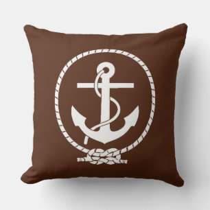 Cool Classic and Elegant Nautical Anchor Throw Pillow