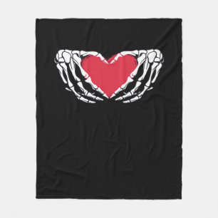 Cool Classic Funny Skeleton Hands Heart - Valentin Fleece Blanket