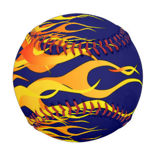 Cool Classic Racing Flames Baseball