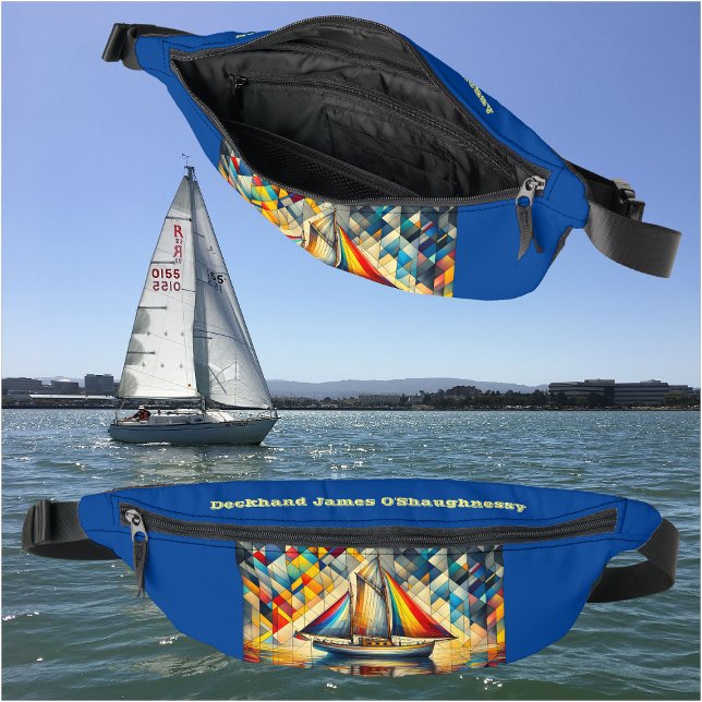 Cool Classic Sailboat, Abstract Geometric Pattern  Fanny Pack (Creator Uploaded)