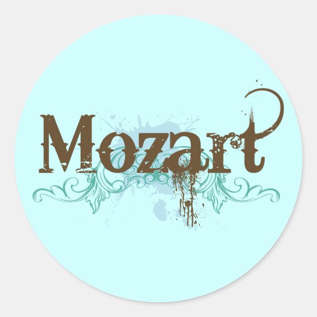 Cool Classical Mozart Sticker (Front)