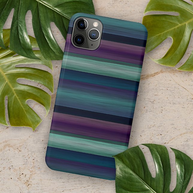 Cool Classy Artistic Watercolor Stripe Art Pattern iPhone Case (Creator Uploaded)