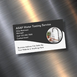 Cool Clean Water Testing Service  Magnetic Business Card