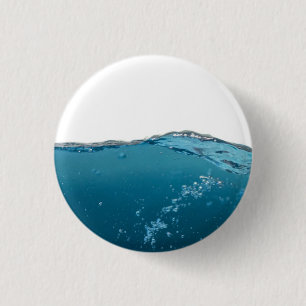 Cool Clear Blue Wave 1 Inch Round Button