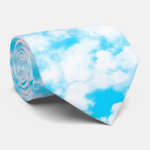 cool cloudy sky tiled pattern tie