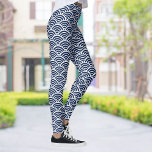 Cool Coastal Blue Waves Your Colour Choice Pattern Leggings<br><div class="desc">Cool leggings with a coastal wave pattern in blue and white.  Easily change the background colour by clicking on "customize it" and then the small eye dropper. Fun for the gym or hanging out.</div>