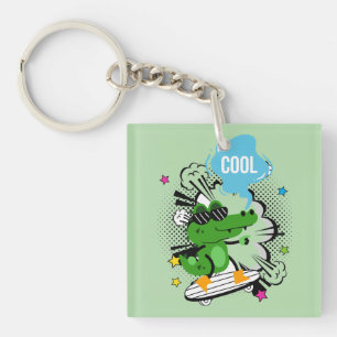 cool cocodrile quote keychain