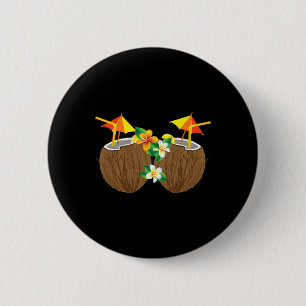 Cool Coconut Drinks Breast Funny Palm Tree Juice D 2 Inch Round Button