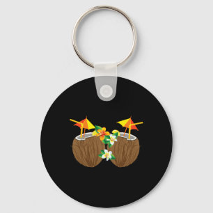 Cool Coconut Drinks Breast Funny Palm Tree Juice D Keychain