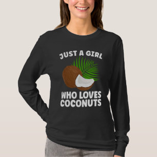 Cool Coconut For Girls Kids Women Summer Hawaiian  T-Shirt