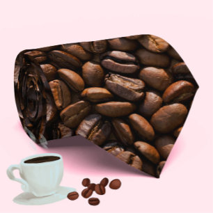 Cool Coffee Beans Pattern Fun Modern Tie