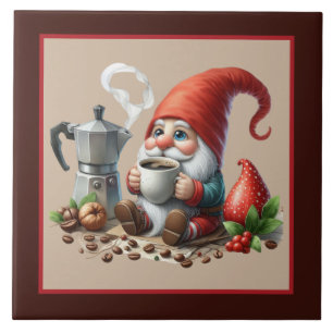 Cool coffee gnome home business crafting  tile