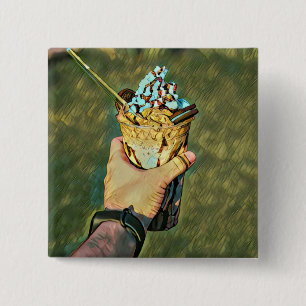Cool cold freezing ice cream 2 inch square button