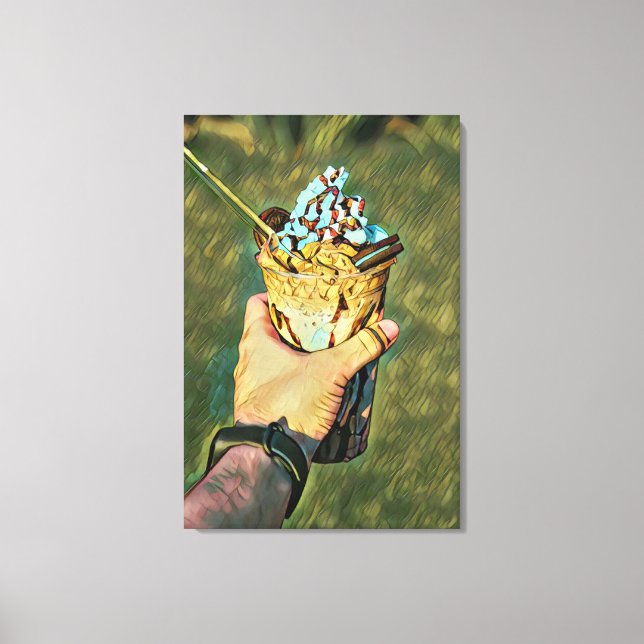 Cool cold freezing ice cream canvas print (Front)