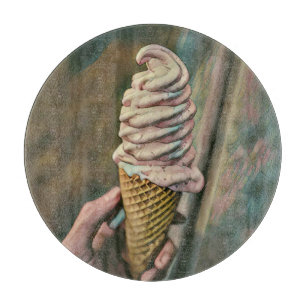 Cool cold freezing ice cream cutting board