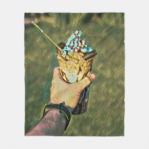 Cool cold freezing ice cream fleece blanket