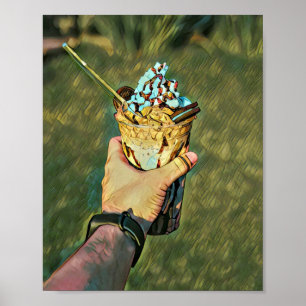 Cool cold freezing ice cream poster