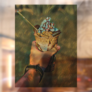 Cool cold freezing ice cream window cling