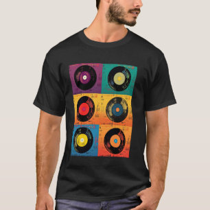 Cool Collect Records Vinyl Collector Vintage Colou T-Shirt
