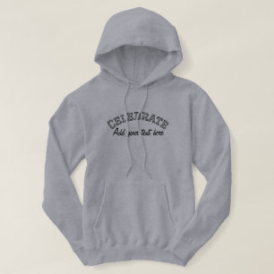 Cool College Modern Text Celebrate Men’s  Hoodie