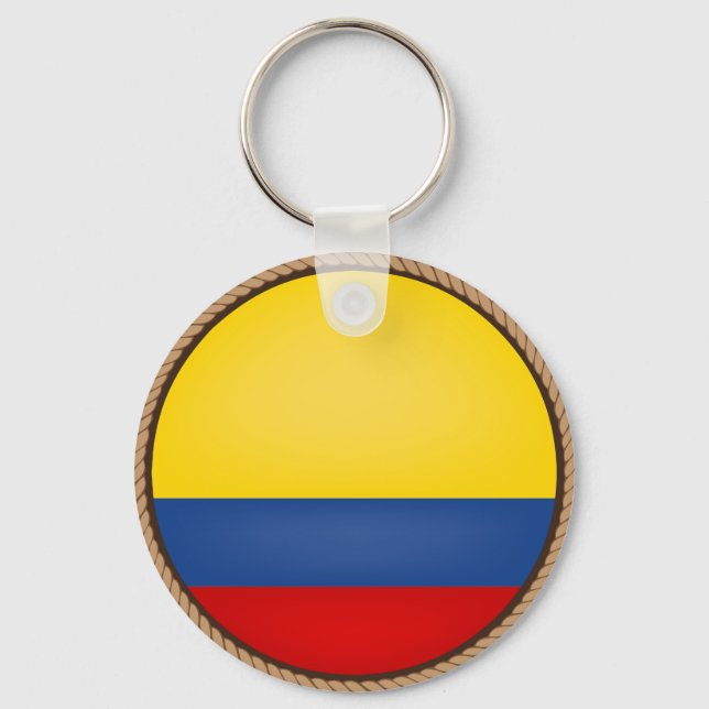 Cool Colombia Flag Seal Keychain (Front)