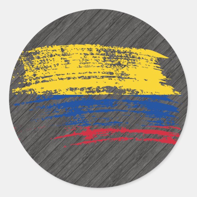 Cool Colombian flag design Classic Round Sticker (Front)