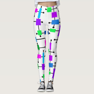 Cool Color Grid  Leggings