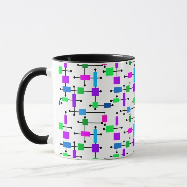 Cool Color Grid  Mug (Left)